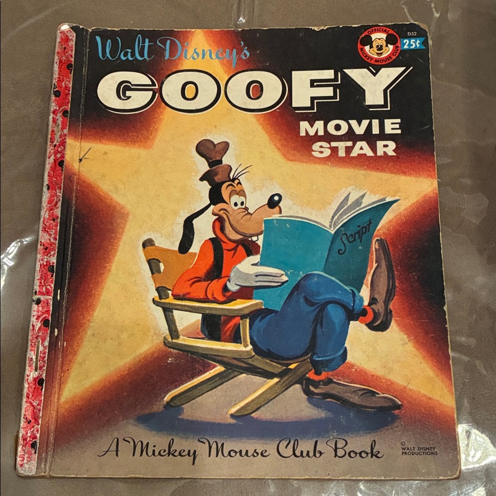 Vintage Disney Goofy Movie Star Book, Walt Disney Productions